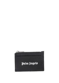 Palm Angels Portefeuilles, Zip Card Holder Caviar en noir
