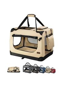 Lionto Hundetransportbox - faltbar - beige L