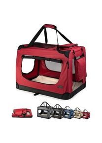 Lionto Hundetransportbox - faltbar - rot L