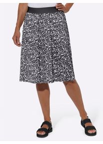 Dames Jerseyrok in set van 2 in zwart + zwart/wit bedrukt ,maat 36, WITT, 50% Katoen, 50% Modal