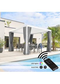 Kerti alumínium pavilon elektromos MEGAN 3,6x3,6 m (fehér)