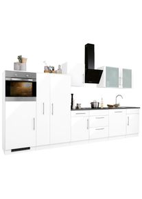 Wiho-Küchen Wiho Küchen Küchenzeile »Cali«, Mit E-Geräten, Breite 360 Cm grau, Größe B: 360 cm B: 360 cm made_in_germany, Mit 28 mm starker Arbeitsplatte