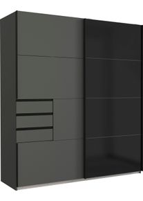 wimex Schwebetürenschrank »Barcelona«, Mit Glaselementen Und Schubladen schwarz, Größe B/H/T: 225 cm x 208 cm x 65 cm B/H/T: 225 cm x 208 cm x 65...