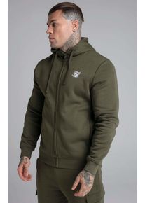 SikSilk Trainingskapuzenpullover »SikSilk Kapuzenpullover Khaki Essential Zip Through Funnel Hoodie«