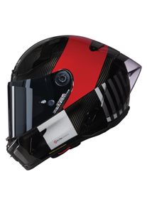 Nolan X-804 RS Ultra Carbon Combo Gara 351 Motorradhelm (Rot/Grau/Schwarz)