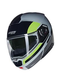 Nolan N90-3 N-Com Roboto 346 Motorradhelm (Grau/Schwarz/Gelb)