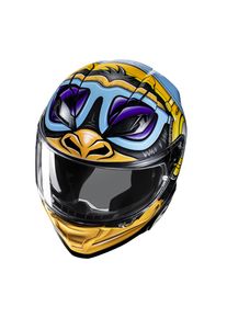 HJC F71 Monkey DJ Motorradhelm (Gelb/Blau/Violett)