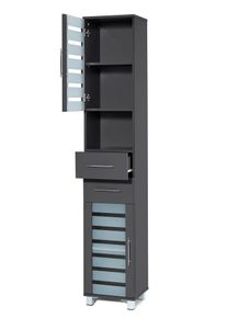 Hoge smalle kast - grijs - maat 185x34 cm - bonprix