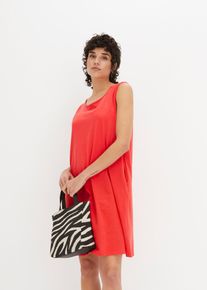 Korte jersey jurk in A-lijn mouwloos - rood - maat 48/50 (XL) - viscose - bonprix