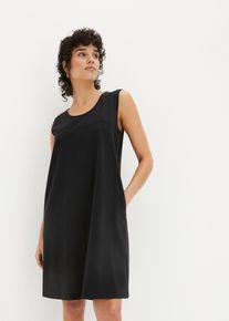 Korte jersey jurk in A-lijn mouwloos - zwart - maat 36/38 (S) - viscose - bonprix