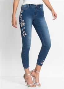 Jeans met borduursel - blauw - maat 52 - met katoen - bonprix
