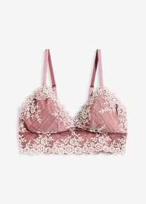 Bralette met gerecycled materiaal zonder beugels - paars - maat 40 - bonprix