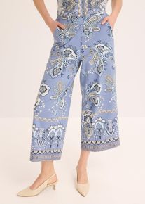 Jersey broek met paisley motief - beige - maat 40/42 (M) - met katoen - bonprix