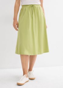 Jersey rok in een katoenmix - groen - maat 56/58 (3XL) - met katoen - bonprix