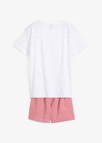 Shortama (2-dlg. set) van mousseline - paars - maat 116/122 - met katoen - bonprix