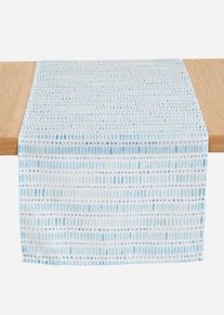 Tafelloper met streepjesprint - blauw - maat 150x40 cm - bonprix