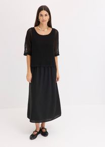 Jurk in 2-in-1 look - zwart - maat 56/58 (3XL) - bonprix