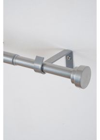 Uitschuifbare gordijnroede met eindstuk - zilver - maat 120-210 cm - bonprix