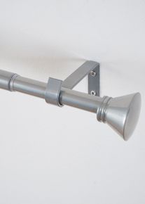 Uitschuifbare gordijnroede met eindstuk - zilver - maat 120-210 cm - bonprix