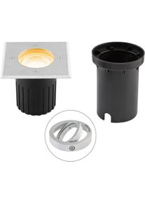 EVN Lichttechnik EVN LED Bodeneinbau, quad., schwenkbar, inkl. LM, IP67, 230V, 4,6W, 3000K, 370lm, EDS / Alu (678410402)