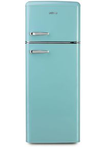 Domo DO91705R Stand Retro Kühl-Gefrierkombination, 54,5 cm breit, 206 L, blau