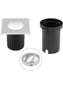 EVN Lichttechnik EVN LED Bodeneinbau, quadratisch, schwenkbar, EDS / Alu, inkl. LM, IP67, 230V, 4,6W, 4000K, 390lm, (STL), edelstahl (678410504)