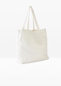 Shopper Canvas - weiß - Größe 41x38,5 cm mit Baumwolle- bonprix