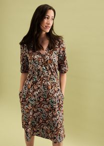 Wickelkleid aus Baumwolle mit Stretch, schwarz, Größe 52/54 (XXL), mit Baumwolle, bonprix