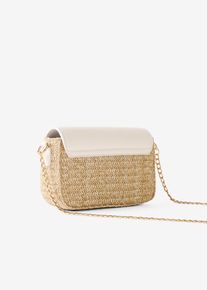 Umhängetasche in Strohoptik - beige - Größe 10,5x18 cm - bonprix
