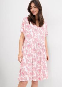 Shirtkleid aus fließendem Viskose-Elasthan-Mix, weiß, Größe 36/38 (S), Viskose, bonprix