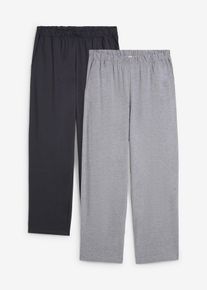 Pyjamahosen aus Jersey (2er Pack) - blau - Größe 52/54 (L) mit Baumwolle- bonprix