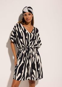 Strandkleid aus fließender Viskose, schwarz, Größe 40/42 (M), bonprix