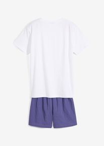 Shorty (2-tlg. Set) aus Musselin - blau - Größe 152/158 mit Baumwolle- bonprix