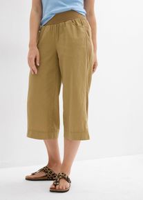 3/4-Hose aus Leinen-Baumwoll-Mischung, blau, Größe 38, Leinen, bonprix
