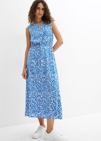 Maxikleid aus fließender Viskose, blau, Größe 48, Viskose, bonprix