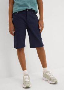 Stretch-Bermuda mit verstellbarem Bund Regular Fit, blau, Gr&ouml;&szlig;e 176, mit Baumwolle, bonprix