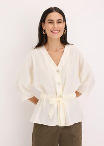 Bluse mit Bindeband - weiß - Größe 44 - bonprix