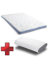 Topper cu spumă rece CloudComfort Cool 160 x 200 cm H2/H3, înălțime 7 cm, nivel de fermitate H2/H3, topper cu 7 zone, cu partea de vară și de iarnă...