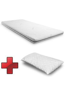Supportho prémium hideghab topper 80 x 200 cm H3, magasság 9 cm, keménységi fokozat H3, antibakteriális huzattal + CloudComfort Basic gélpehely pár...