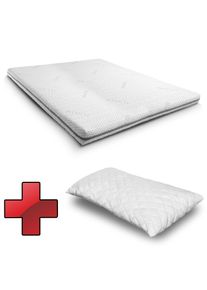 Topper cu spumă rece Topper Supportho Premium 120 x 200 cm H3, înălțime 9 cm, grad de duritate H3 cu husă antibacteriană CloudComfort Basic gel-fla...