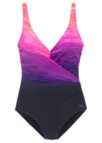 Lascana Dames Badpak in marine/pink ,maat 38F, Witt, 80% Polyamide, 20% Elastan