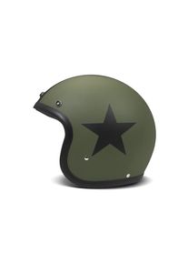 DMD Retro Star Green Motorradhelm (Grünmatt)