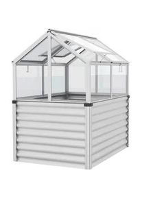 Xxxl Frühbeetkasten , Alufarben , Metall, Glas , 89x134.5x126.7 cm , Gartenzubehör, Gartenhäuser & Gewächshäuser