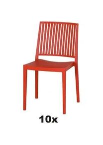 siena GARDEN Gartensessel-Set , Rot , Kunststoff , eckig , 46x80x56 cm , stapelbar, gastro- und objekttauglich, wetterbeständig , Gartenmöbel, Gartensessel, Gartenstühle