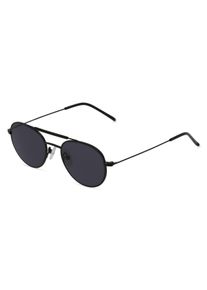 Fielmann BD 471 SUN CL | Kinder-Sonnenbrille | Fassung: Vollrand, Panto, Edelstahl, Schwarz Matt | Glasfarbe: Grau