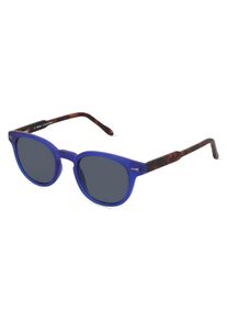 Fielmann JIL 033 SUN FLEX CL | Kinder-Sonnenbrille | Eckig | Fassung: Acryl Blau Havanna | Glasfarbe: Grau Vollfarbig