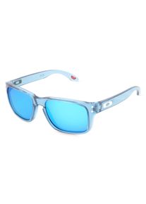 Oakley OJ9014 | Kinder-Sonnenbrille | Fassung: Vollrand, Quadratisch, Kunststoff, Blau Transparent | Glasfarbe: Blaugrau Spiegel Mehrfarbig