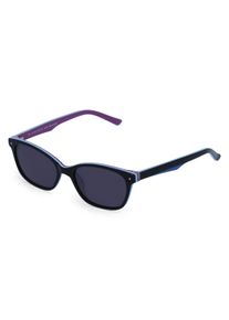Fielmann OL 001 SUN CL | Kinder-Sonnenbrille | Eckig | Fassung: CR39 Schwarz Lila | Glasfarbe: Grau