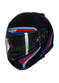 Nolan N100-6 N-Com Assoluto 349 Motorradhelm (Schwarz/Silber/Weiß)