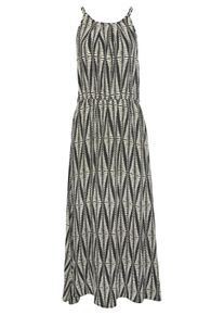 Lascana Dames Maxi-jurk in zwart/zand bedrukt ,maat 38, Witt, 100% Viscose